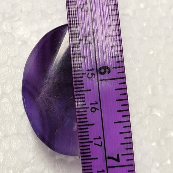 Purple Agate Ring Adjustable Band Handmade Semi Precious Ring - Picture 6 of 7